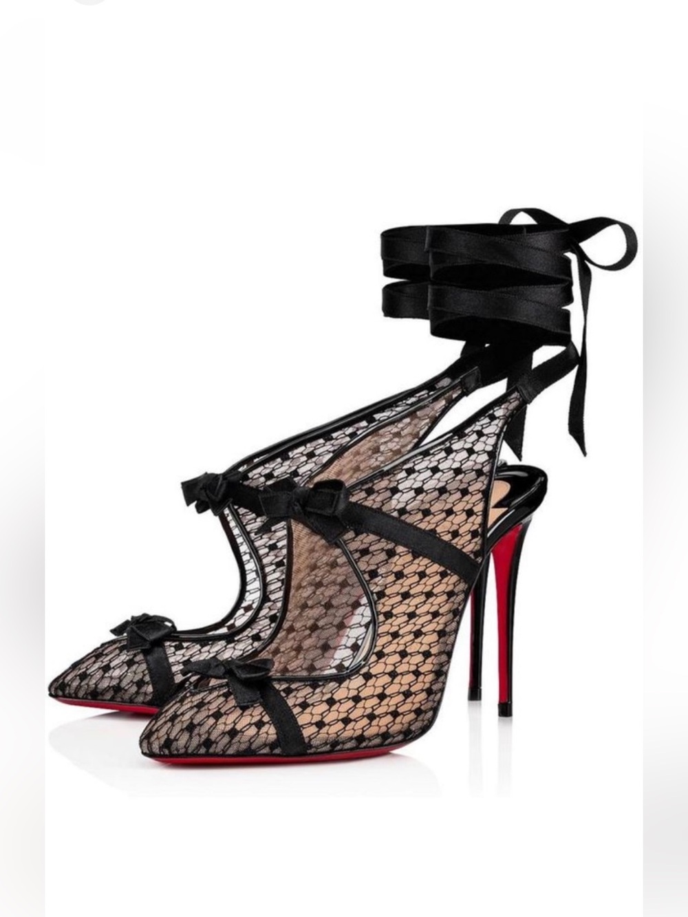 Christian Louboutin Directoire Lace Up Black Pumps Size 38 - Picture 13 of 13